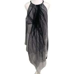Cato Sleeveless Long Black White Sheer Lined Maxi Dress